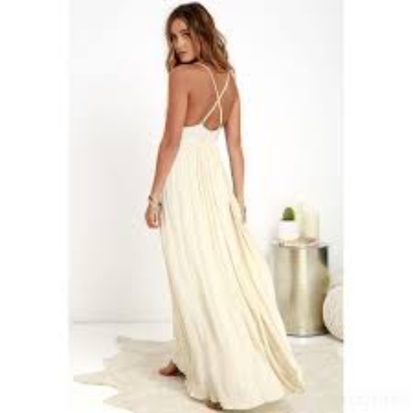 Lulu's Ivory Crochet Top Maxi Dress - Picture 7 of 8